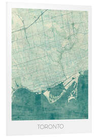 Foam board print Toronto Map Blue