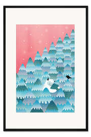 Gerahmter Kunstdruck Troll im Wald in Norwegen