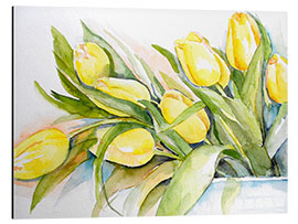 Aluminium print yellow tulip 2