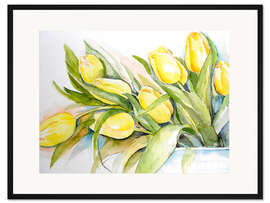 Gerahmter Kunstdruck gelbe Tulpe 2