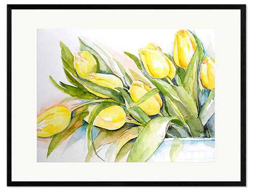 Kunsttryk i ramme yellow tulip 2