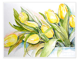 Wandbild gelbe Tulpe 2 - Maria Földy