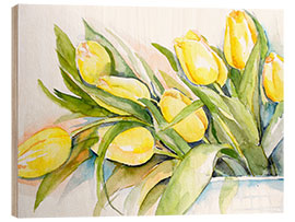 Quadro de madeira yellow tulip 2