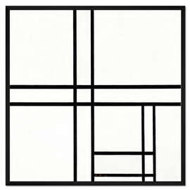 Gerahmter Kunstdruck Komposition in Weiß und Schwarz