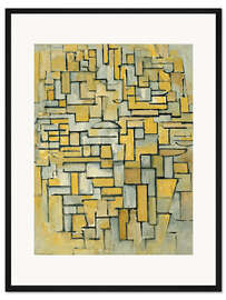 Gerahmter Kunstdruck Komposition in braun und grau no ii