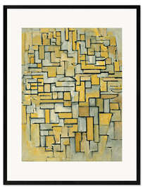 Impression artistique encadrée Composition en brun et gris n° 2