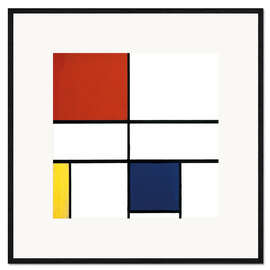 Innrammet kunsttrykk Composition C (No.III) with Red, Yellow and Blue