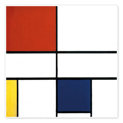 Poster Komposition C (No. III) mit Rot, Gelb und Blau