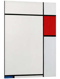 Magnettafel Komposition mit Rot, Blau und Grau