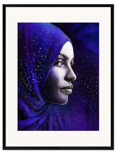 Impression artistique encadrée The moonlight with purple velvet