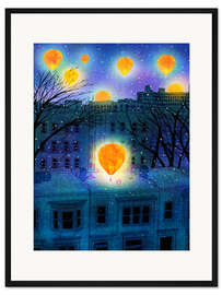 Gerahmter Kunstdruck Stadt der Träume II