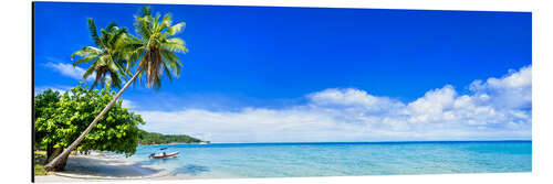 Aluminium print Beach and ocean on a deserted island in the tropics