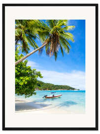 Gerahmter Kunstdruck Strandurlaub auf einer einsamen Insel in den Tropen
