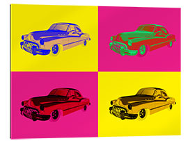 Stampa su plexi-alluminio Vintage car Pop art