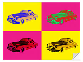 Naklejka na ścianę Vintage car Pop art