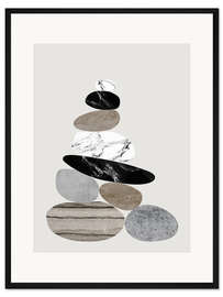 Gerahmter Kunstdruck Strandsteine