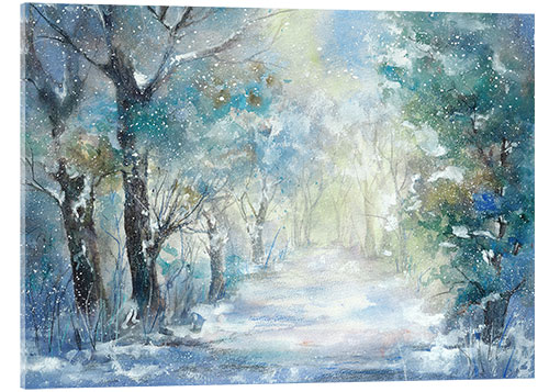 Acrylglasbild Winterallee