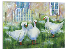 Tableau en aluminium Geese in the grass