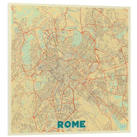 Foam board print Rome Map Retro