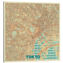 Cuadro de aluminio Tokyo Map Retro