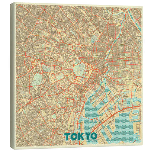 Canvas print Tokyo Map Retro