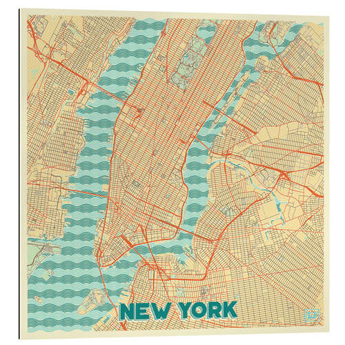 Gallery print New York Map Retro