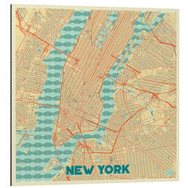 Magnettafel Karte von New York, Retro