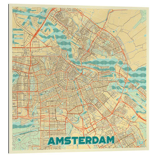 Gallery print Amsterdam Map Retro