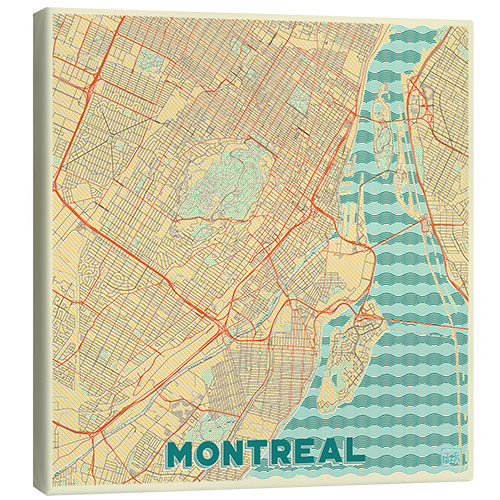 Canvas print Montreal Map Retro