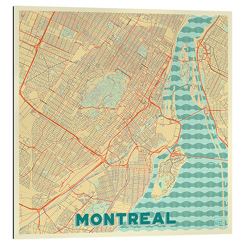 Galleritryk Montreal Map Retro