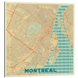 Magnettafel Karte von Montreal, Retro