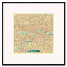 Plakat artystyczny premium w ramie London Map Retro