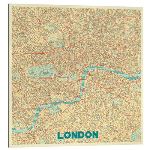 Gallery Print Karte von London, Retro