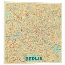 Print på aluminium Berlin Map Retro