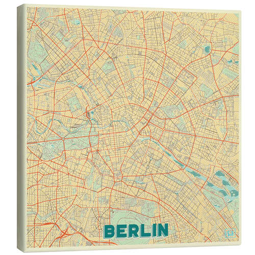 Canvas-taulu Berlin Map Retro