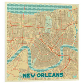 Foam board print New Orleans Map Retro