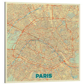 Magnettafel Karte von Paris, Retro