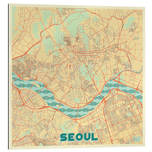 Gallery print Seoul Map Retro