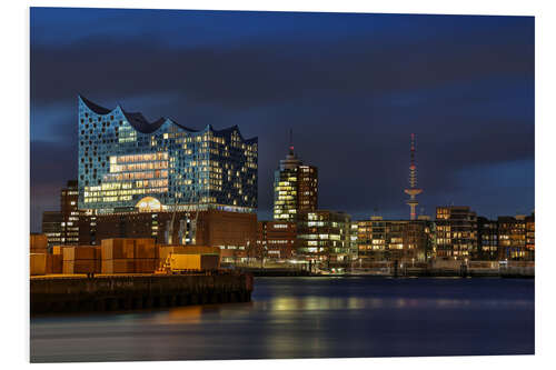 Foam board print Hafencity with Elbphilharmonie