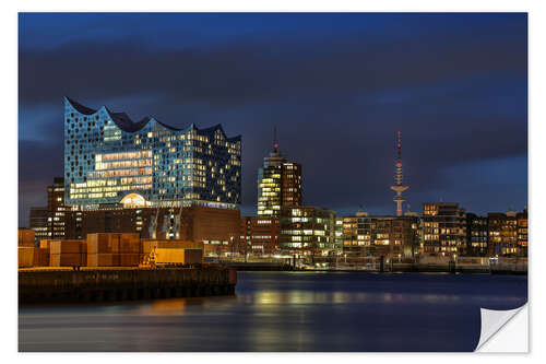 Wandsticker Hafencity mit Elbphilharmonie