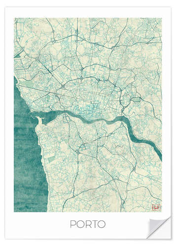 Sisustustarra Porto Map Blue