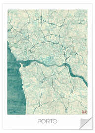 Wall sticker Porto Map Blue