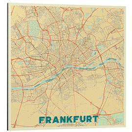 Cuadro de aluminio Frankfurt Map Retro