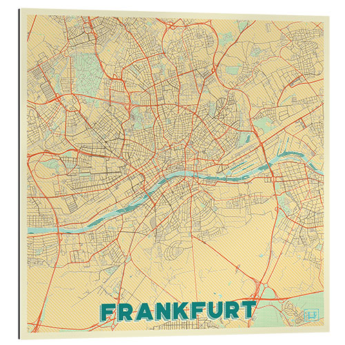 Gallery print Frankfurt Map Retro