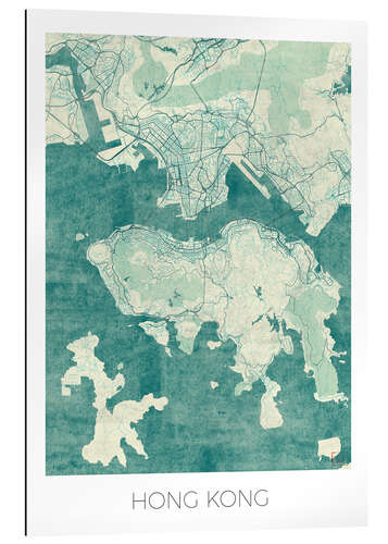 Galleriprint Hong Kong Map Blue