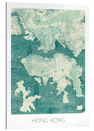 Gallery print Hong Kong Map Blue