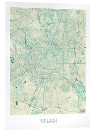 Acrylglas print Milan Map Blue