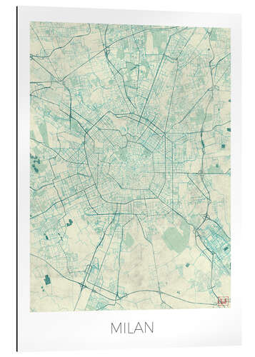 Gallery print Milan Map Blue