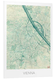 Foam board print Map of Vienna, blue