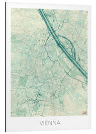 Magnettafel Karte von Wien, Blau